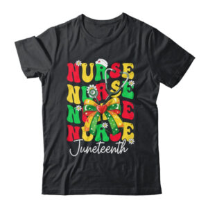 Juneteenth Nurse Groovy African Scrubs Top Bow Black Women Shirt Tank Top Classic T Shirt Black 600x.jpg
