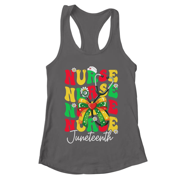 Juneteenth Nurse Groovy African Scrubs Top Bow Black Women Shirt Tank Top Women s Ideal Racerback Tank Dark Grey 600x.jpg