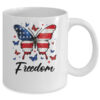 Happy 4th Of July Patriotic American Flag Freedom Butterfly Mug 11oz Mug White back 600x.jpg