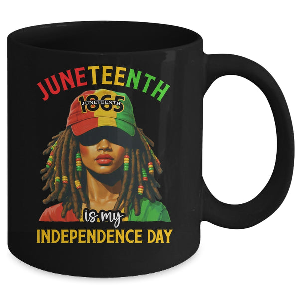 Juneteenth Is My Independence Day Black Women Freedom 1865 Mug 11oz Mug Black back 600x.jpg