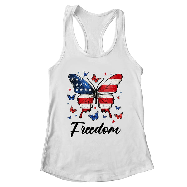 Happy 4th Of July Patriotic American Flag Freedom Butterfly Shirt Tank Top Women s Ideal Racerback Tank White 600x.jpg