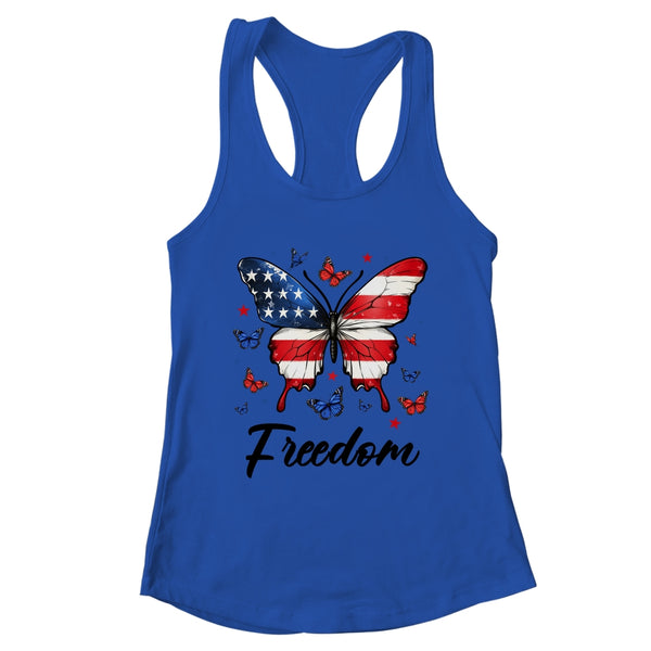 Happy 4th Of July Patriotic American Flag Freedom Butterfly Shirt Tank Top Women s Ideal Racerback Tank Royal 600x.jpg