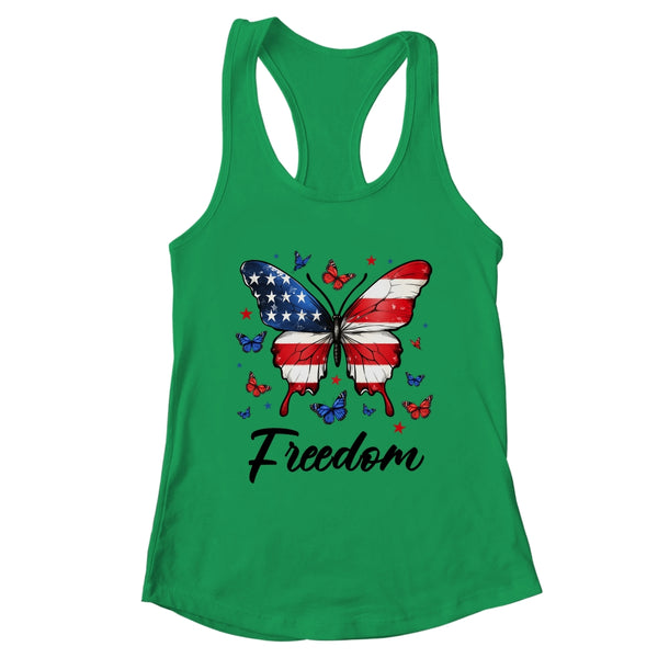 Happy 4th Of July Patriotic American Flag Freedom Butterfly Shirt Tank Top Women s Ideal Racerback Tank Kelly Green 600x.jpg