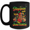 Stepping Into Juneteenth Afro Women Black Girls Sneakers Mug 15oz Mug Black front 600x.jpg