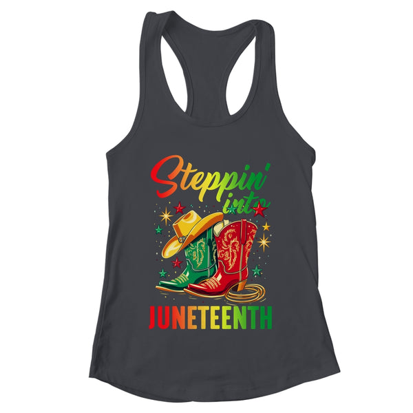 Stepping Into Juneteenth Afro Woman Black Girls Women Shirt Tank Top Women s Ideal Racerback Tank Black 600x.jpg