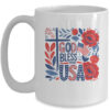 Retro Boho Floral God Bless The USA Christian 4th Of July Mug 15oz Mug White front 600x.jpg