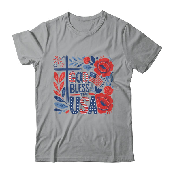 Retro Boho Floral God Bless The USA Christian 4th Of July Shirt Tank Top Classic T Shirt Sport Grey 600x.jpg