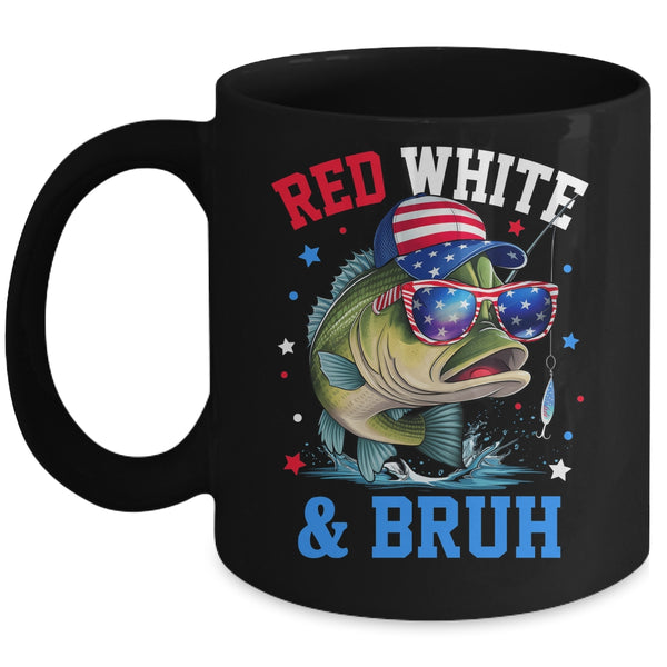 Patriotic Red White Bruh America Fish Fishing 4th Of July Mug 11oz Mug Black front 600x.jpg