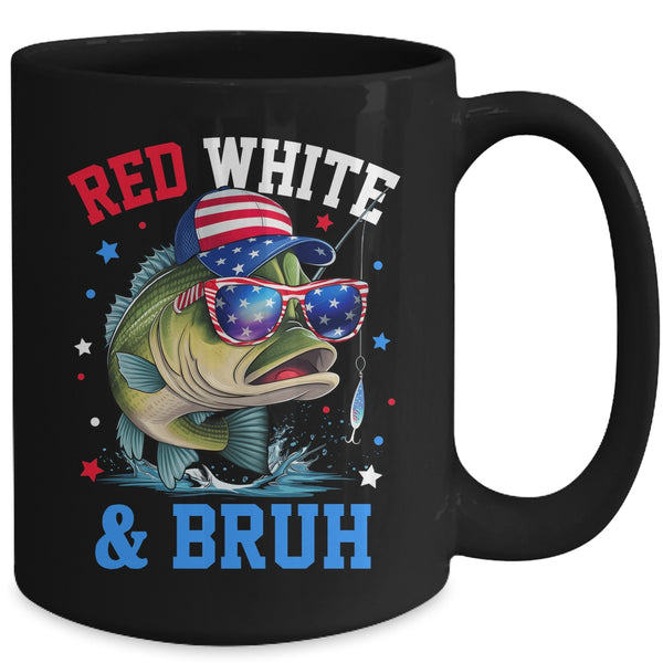 Patriotic Red White Bruh America Fish Fishing 4th Of July Mug 15oz Mug Black back 600x.jpg