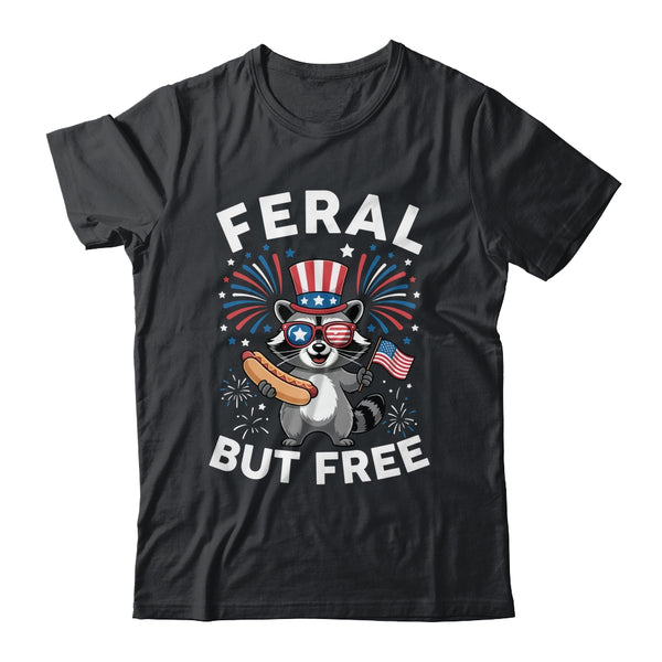 Feral But Free Patriotic Raccoon 4th Of July Raccoon Hotdog Shirt Tank Top Classic T Shirt Black 600x.jpg