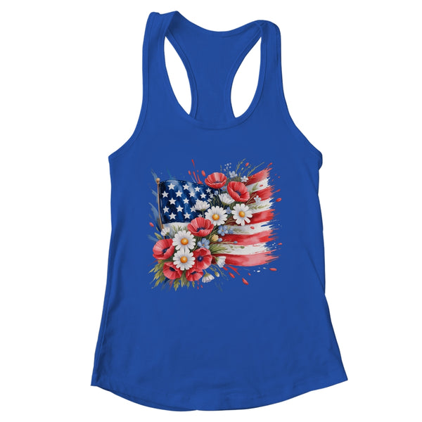 Floral Flag American Flag 4th Of July America Patriotic Shirt Tank Top Women s Ideal Racerback Tank Royal 600x.jpg