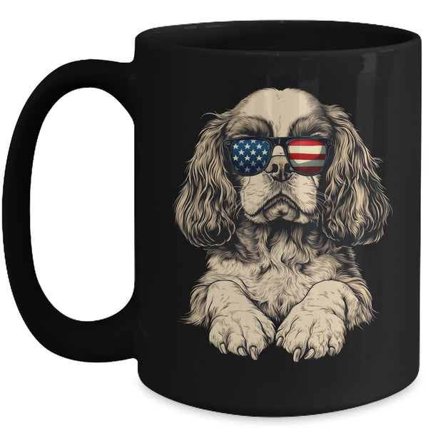 Patriotic Cavalier King Charles Spaniel Dog USA Flag 4th Of July Mug 15oz Mug Black front 600x.jpg
