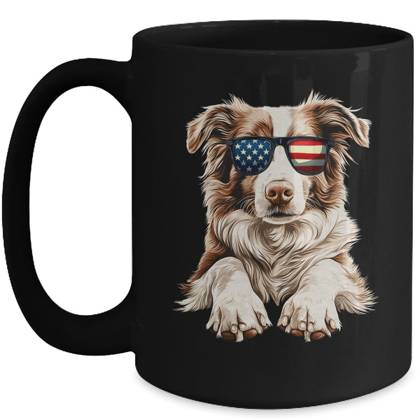 Patriotic Australian Shepherd Dog USA Flag 4th Of July Mug 15oz Mug Black front 600x.jpg