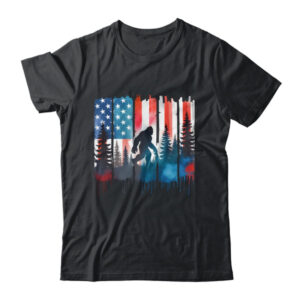 Big Foot Bigfoot Sasquatch American Flag Patriotic 4th July Shirt Hoodie Classic T Shirt Black 600x.jpg