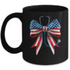 USA Flag Stethoscope Coquette Bow CNA RN Nurse 4th Of July Mug 11oz Mug Black front 600x.jpg