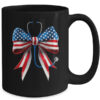 USA Flag Stethoscope Coquette Bow CNA RN Nurse 4th Of July Mug 15oz Mug Black back 600x.jpg