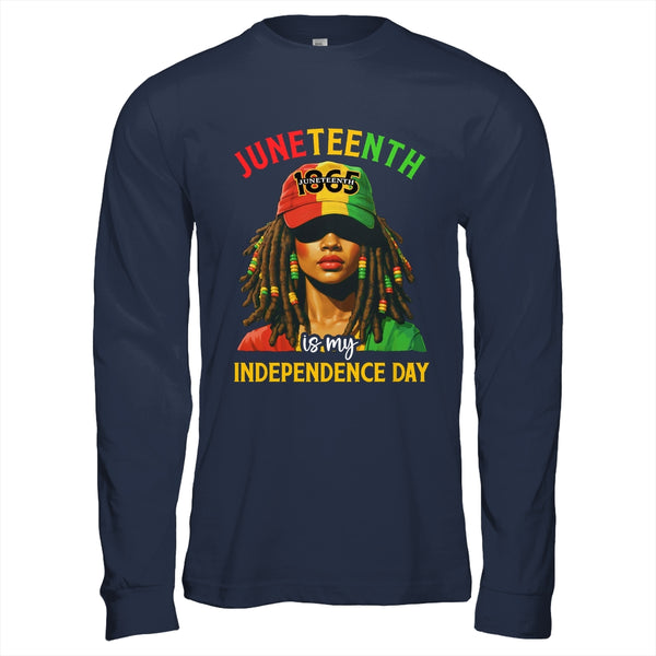 Juneteenth Is My Independence Day Black Women Freedom 1865 Shirt Hoodie Long Sleeve T Shirt Navy 600x.jpg