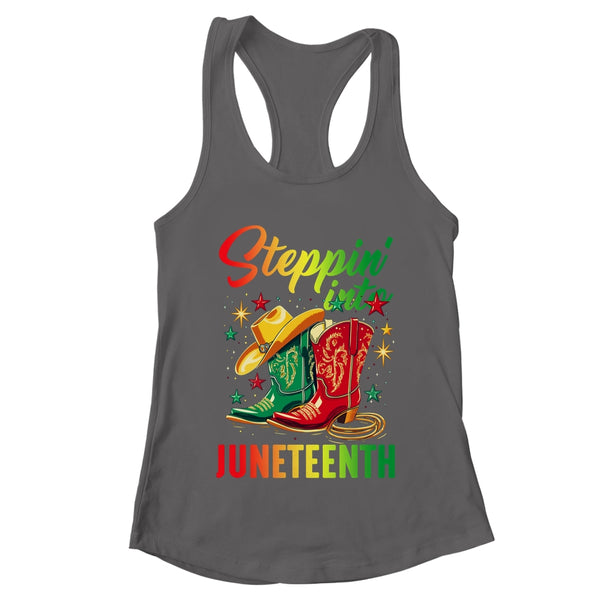 Stepping Into Juneteenth Afro Woman Black Girls Women Shirt Tank Top Women s Ideal Racerback Tank Dark Grey 600x 1.jpg