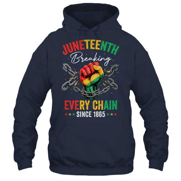 Breaking Every Chain Since 1865 Women Men Juneteenth Freedom Shirt Hoodie Pullover Hoodie Navy 600x 1.jpg