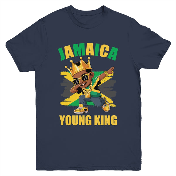 Jamaica Young King Jamaican Boy African Proud Jamaican Flag Youth Shirt Youth T Shirt Navy 600x.jpg