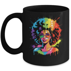 Juneteenth Black Queen Afro Pride Art Dripping Melanin Women Mug 11oz Mug Black front 600x.jpg