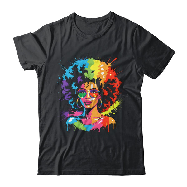 Juneteenth Black Queen Afro Pride Art Dripping Melanin Women Shirt Tank Top Classic T Shirt Black 600x.jpg