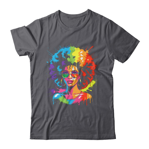 Juneteenth Black Queen Afro Pride Art Dripping Melanin Women Shirt Tank Top Classic T Shirt Dark Heather 600x.jpg