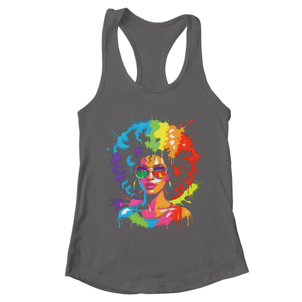 Juneteenth Black Queen Afro Pride Art Dripping Melanin Women Shirt Tank Top Women s Ideal Racerback Tank Dark Grey 600x.jpg