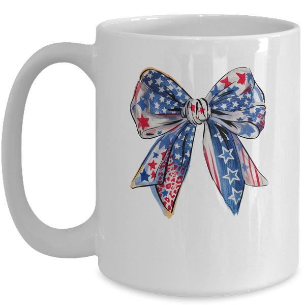 Coquette American Flag Coquette Bow Fourth Of July Freedom Mug 15oz Mug White front 600x.jpg