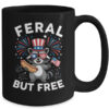 Feral But Free Patriotic Raccoon 4th Of July Raccoon Hotdog Mug 15oz Mug Black back 600x.jpg