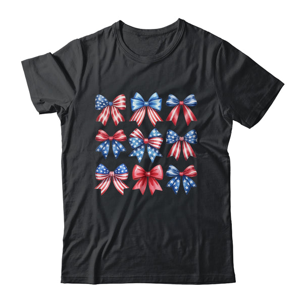 Coquette Bow Patriotic American Flag Retro July Of 4th Girls Shirt Tank Top Classic T Shirt Black 600x.jpg