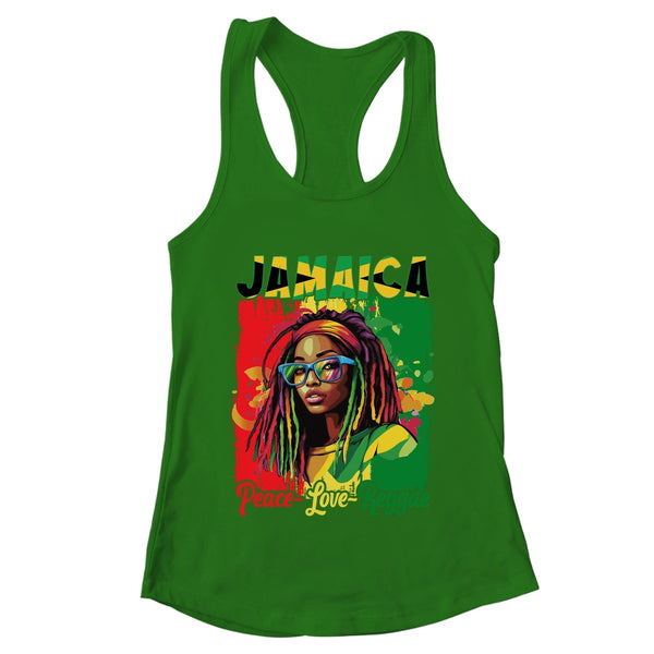 Jamaican Woman Life Reggae Music Culture Jamaica Flag Shirt Tank Top Women s Ideal Racerback Tank Kelly Green 600x.jpg