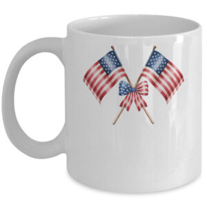Coquette Bow USA 4th Of July America American Girls Women Mug 11oz Mug White front 600x.jpg