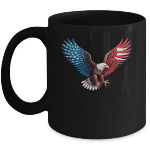 American Flag Bald Eagle Patriotic Eagle 4th Of July USA Mug 11oz Mug Black front 600x.jpg