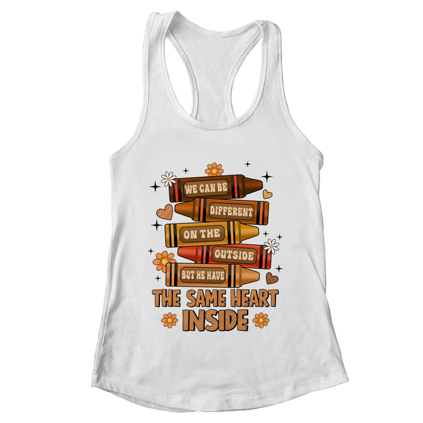 The Same Heart Inside Black History Month Juneteenth Melanin Shirt Tank Top Women s Ideal Racerback Tank White 600x.jpg