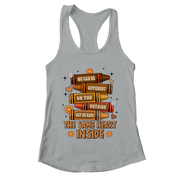 The Same Heart Inside Black History Month Juneteenth Melanin Shirt Tank Top Women s Ideal Racerback Tank Heather Grey 600x.jpg