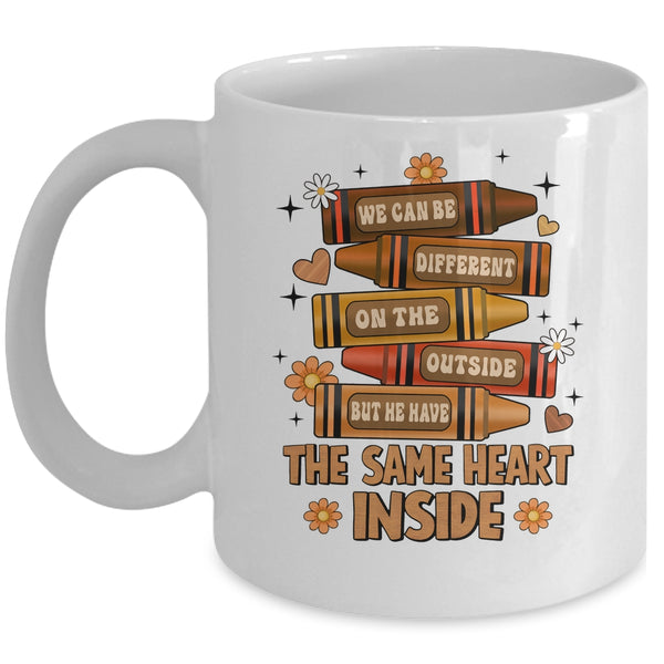 The Same Heart Inside Black History Month Juneteenth Melanin Mug 11oz Mug White front 600x.jpg