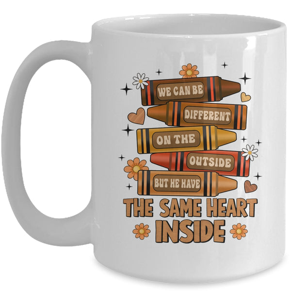 The Same Heart Inside Black History Month Juneteenth Melanin Mug 15oz Mug White front 600x.jpg