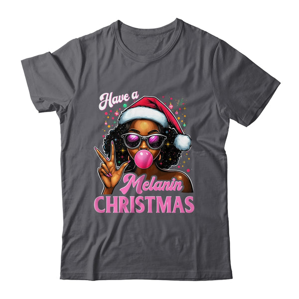 Have A Melanin Christmas Black African American Afro Santa Shirt Sweatshirt Classic T Shirt Dark Heather 600x.jpg