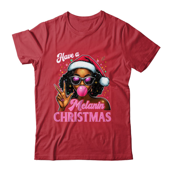 Have A Melanin Christmas Black African American Afro Santa Shirt Sweatshirt Classic T Shirt Red 600x.jpg