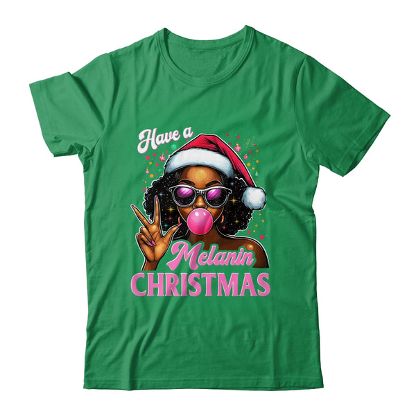 Have A Melanin Christmas Black African American Afro Santa Shirt Sweatshirt Classic T Shirt Irish Green 600x.jpg
