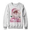 Merry Christmas Santa Claus Black Afro African American Pink Crewneck Sweatshirt White 600x.jpg