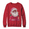 Merry Christmas Santa Claus Black Afro African American Pink Crewneck Sweatshirt Red 600x.jpg