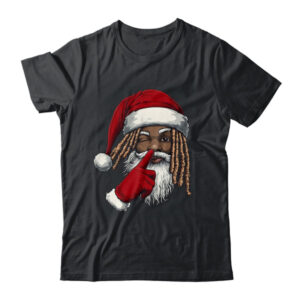African American Afro Santa Claus Christmas Party Decor Classic T Shirt Black 600x.jpg