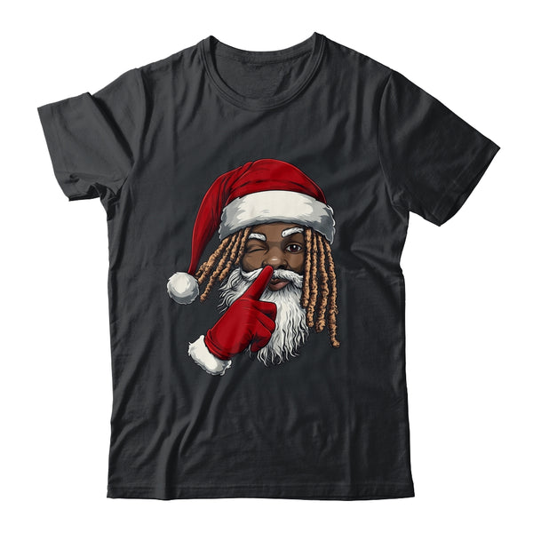 African American Afro Santa Claus Christmas Party Decor Classic T Shirt Black 600x.jpg