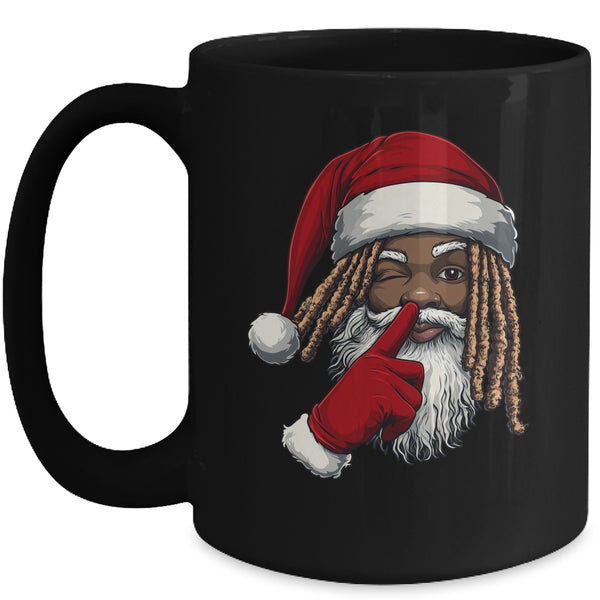 African American Afro Santa Claus Christmas Party Decor Mug 15oz Mug Black front 600x.jpg