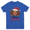 African American Merry Christmas African Black Afro Girls Youth T Shirt Royal 600x.jpg