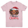 African American Merry Christmas African Black Afro Girls Youth T Shirt Light Pink 600x.jpg