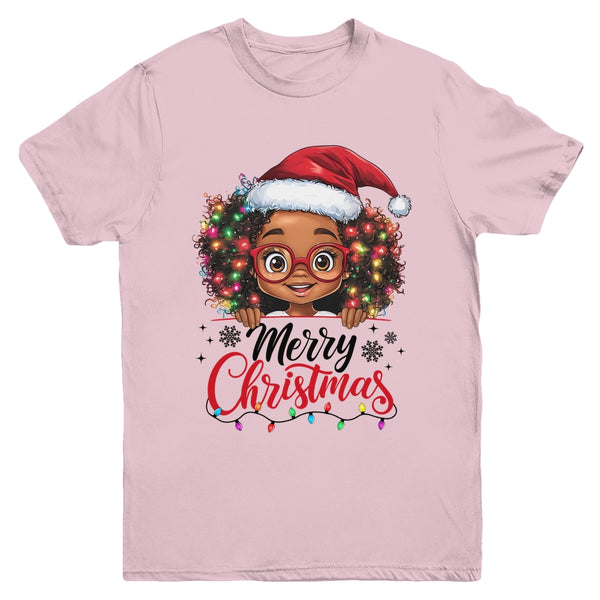 African American Merry Christmas African Black Afro Girls Youth T Shirt Light Pink 600x.jpg
