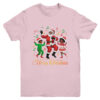 African American Christmas Family Santa Merry Christmas Youth T Shirt Light Pink 600x.jpg